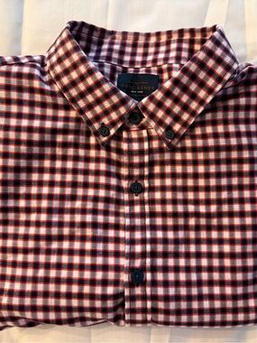 Marc Asher Men's Red and Black Check Button-Down Shirt